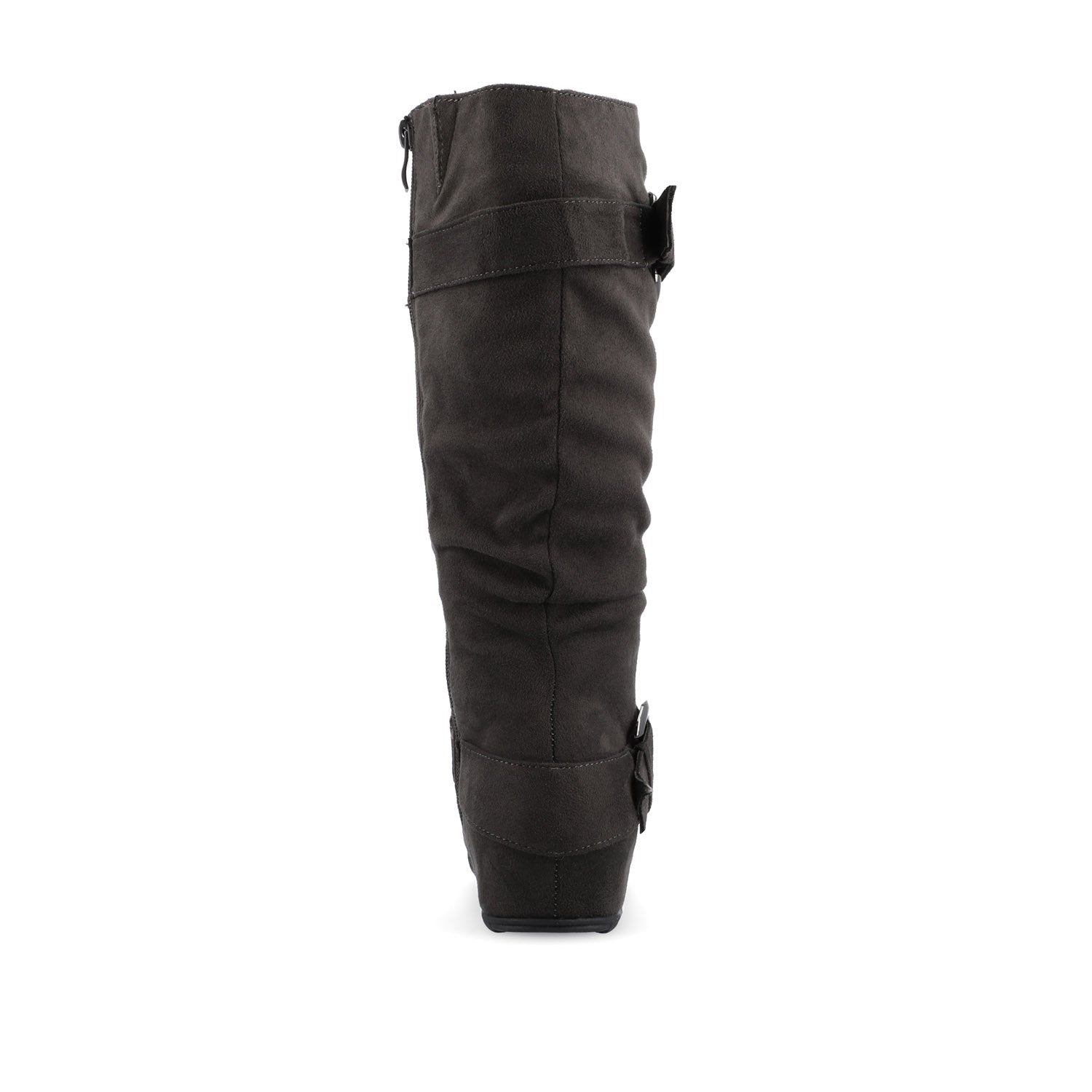 Journee JESTER KNEE HIGH BOOTS IN WIDE CALF - Grey Faux Suede