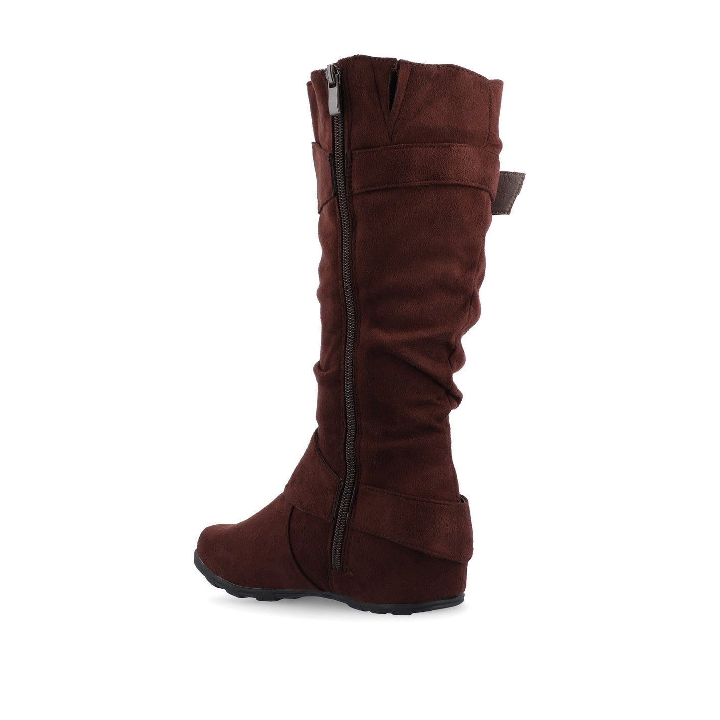 Journee JESTER KNEE HIGH BOOTS IN WIDE CALF - Brown Faux Suede