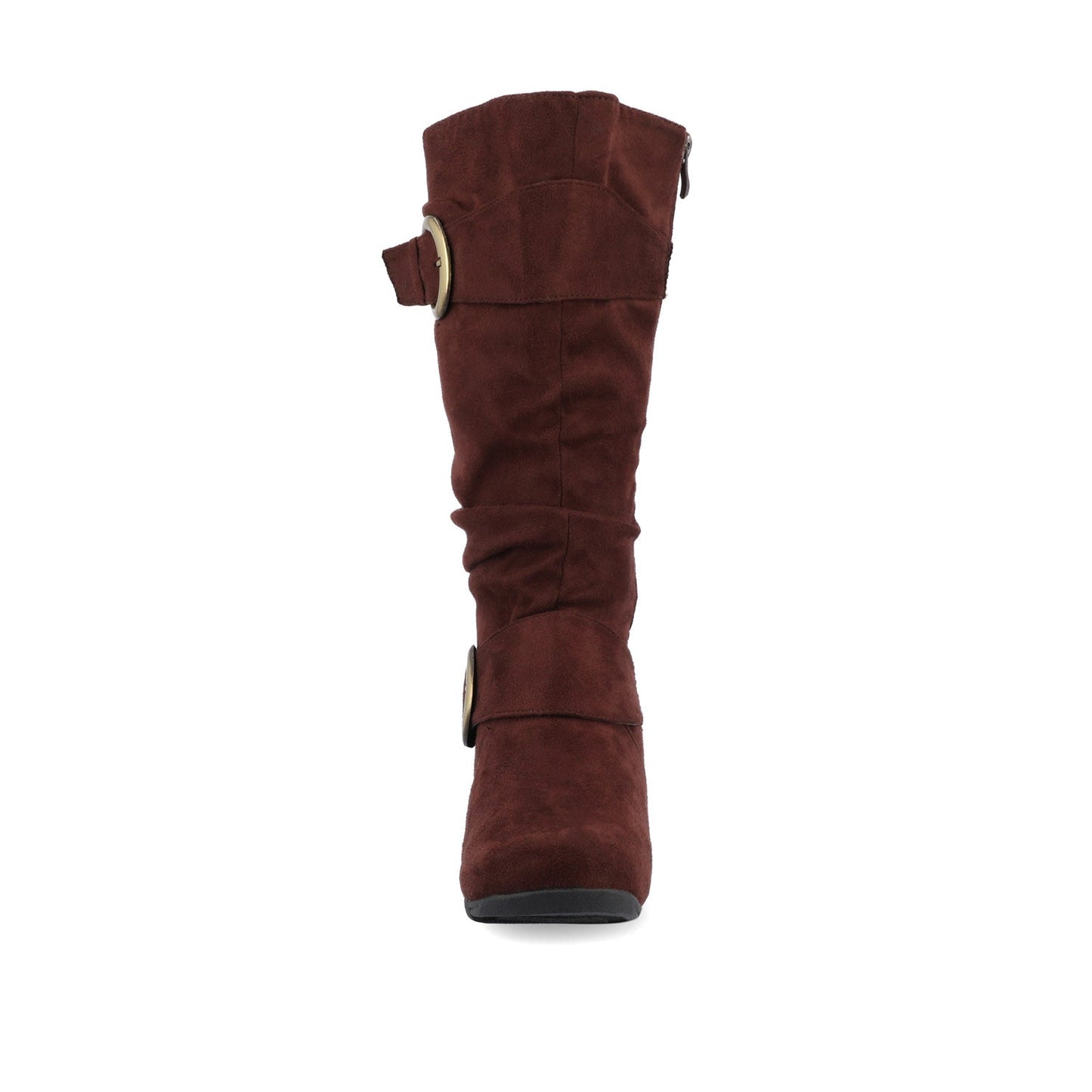 Journee JESTER KNEE HIGH BOOTS IN WIDE CALF - Brown Faux Suede