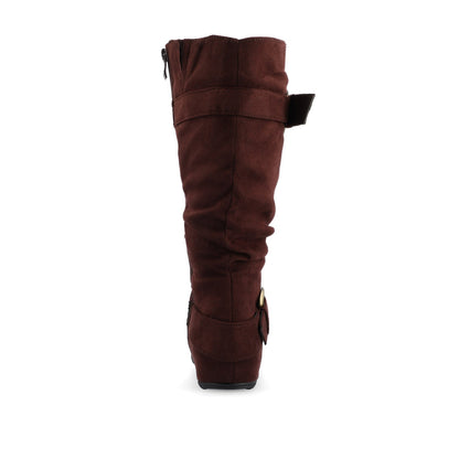 Journee JESTER KNEE HIGH BOOTS IN WIDE CALF - Brown Faux Suede