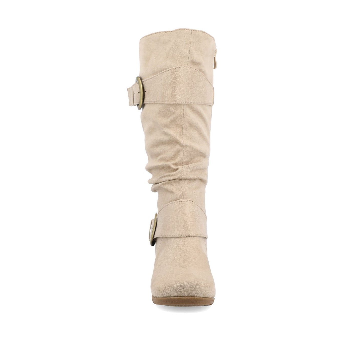 Journee JESTER KNEE HIGH BOOTS IN WIDE CALF - Stone Faux Suede