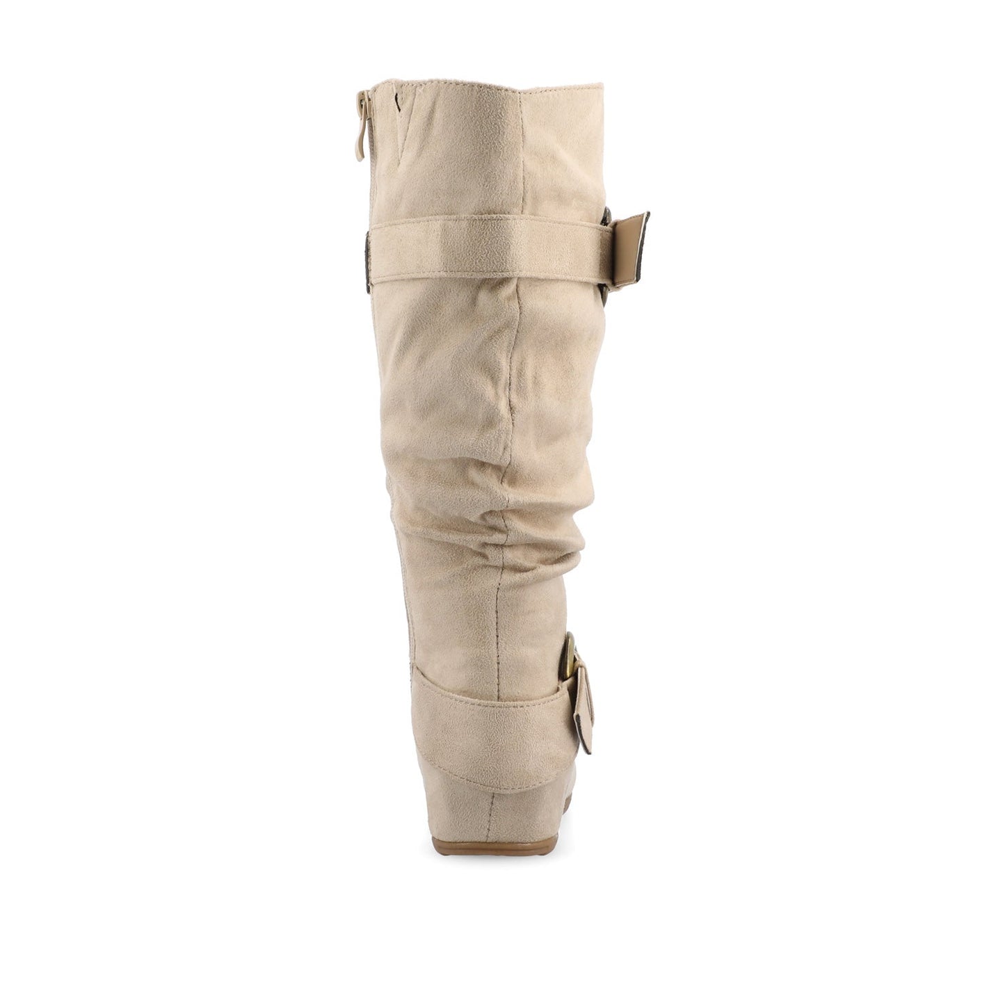 Journee JESTER KNEE HIGH BOOTS IN WIDE CALF - Stone Faux Suede
