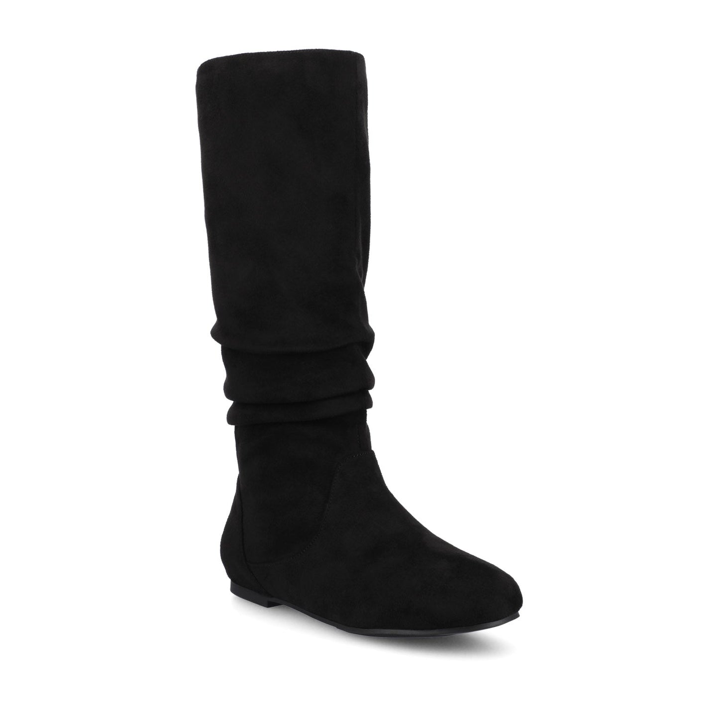 Journee JAYNE KNEE HIGH BOOTS IN WIDE CALF - Black Faux Suede
