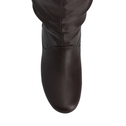 Journee JAYNE KNEE HIGH BOOTS IN WIDE CALF - Brown