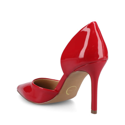 Journee BLANCA D'ORSAY STILETTO PUMPS - Patent Red