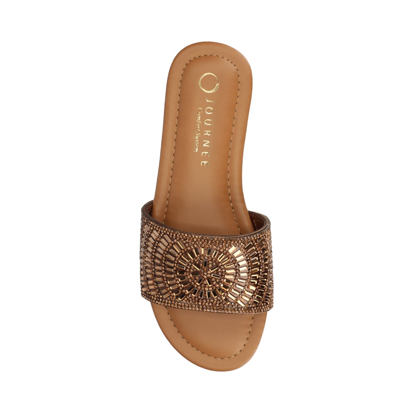 Journee MARIA SLIP ON SANDALS - Gold
