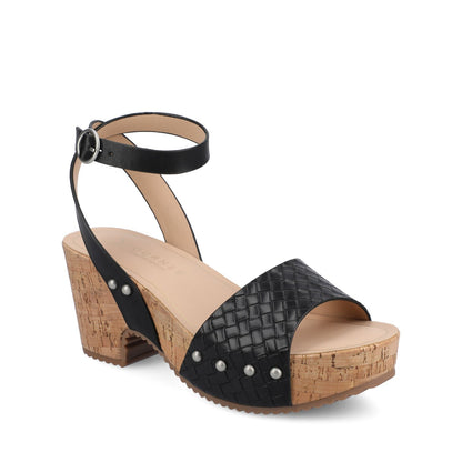 Journee VANESSA PLATFORM CLOG SANDALS - Black Woven