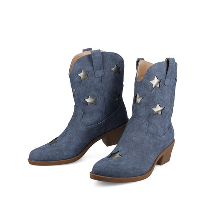 Journee UNDERWOOD WESTERN STAR BOOTIES - Denim