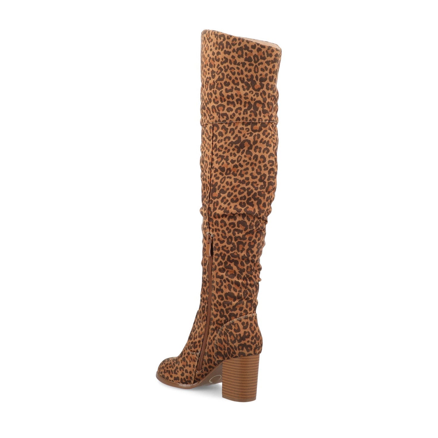 Journee KAISON THIGH HIGH BOOTS IN FAUX SUEDE - Leopard Faux Suede