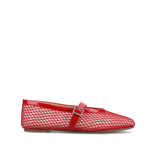 Journee CASHA MARY JANE FLATS IN MESH - Red Mesh