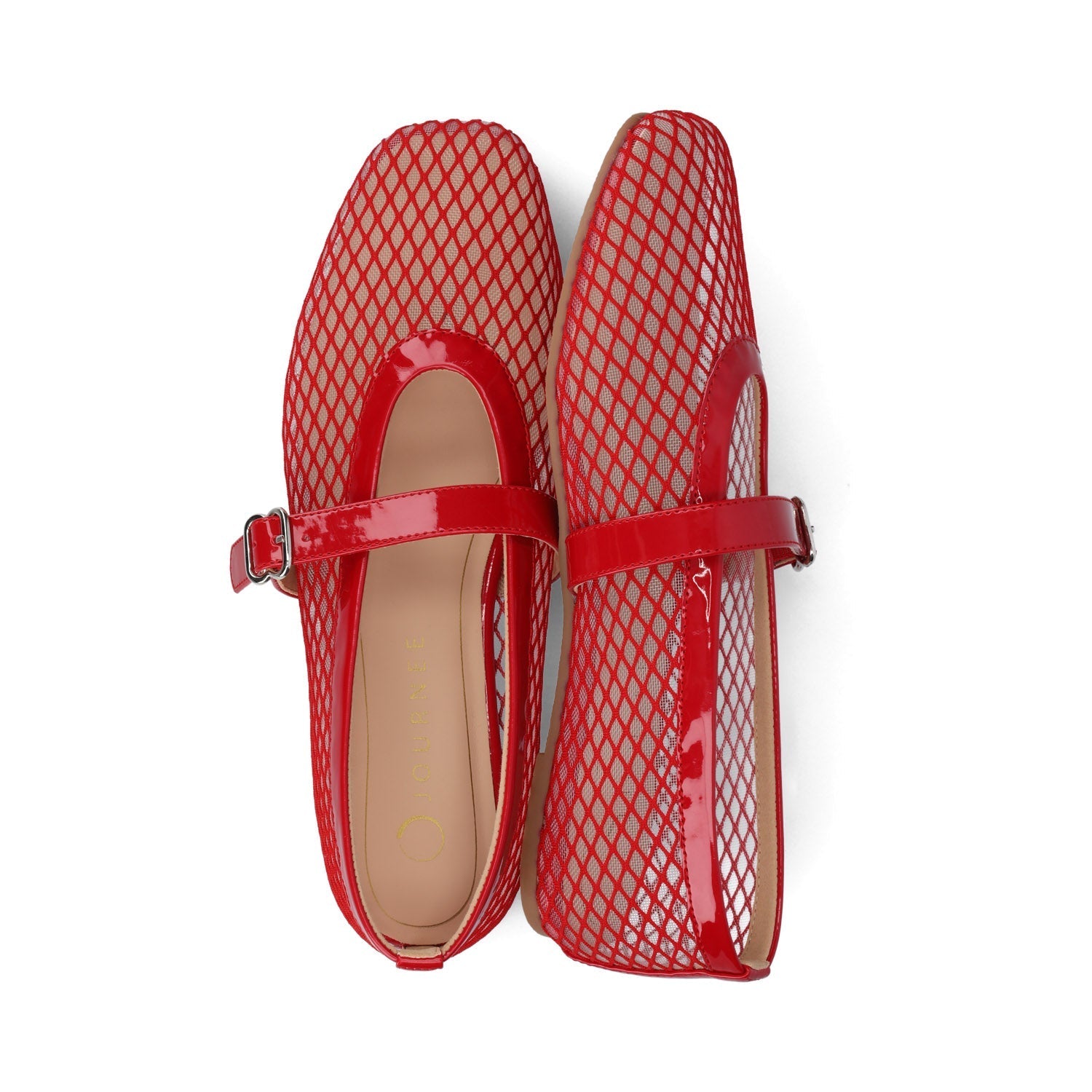 Journee CASHA MARY JANE FLATS IN MESH - Red Mesh