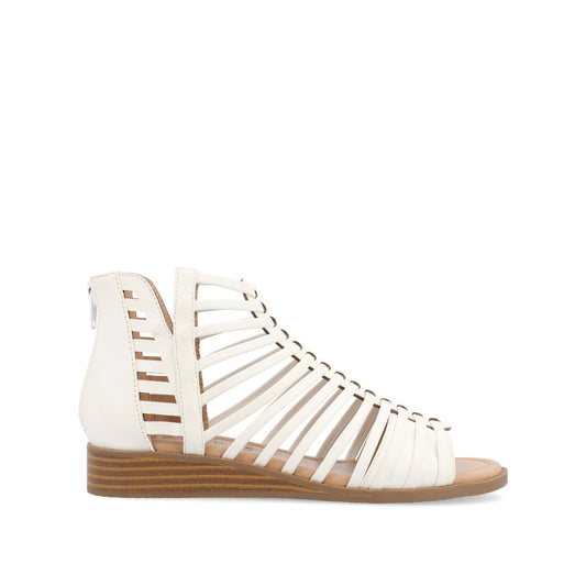 Journee DELILAH GLADIATOR SANDALS IN VEGAN LEATHER - White