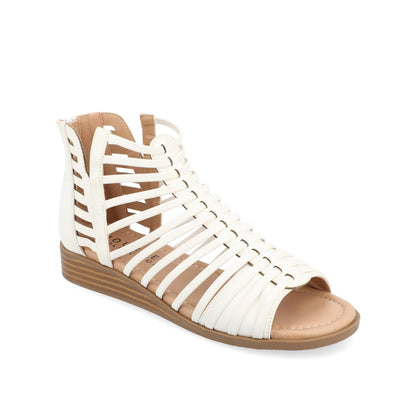 Journee DELILAH GLADIATOR SANDALS IN VEGAN LEATHER - White