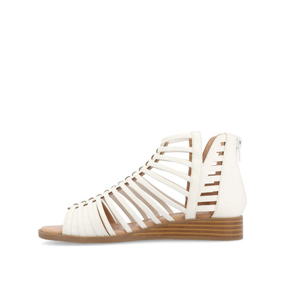 Journee DELILAH GLADIATOR SANDALS IN VEGAN LEATHER - White
