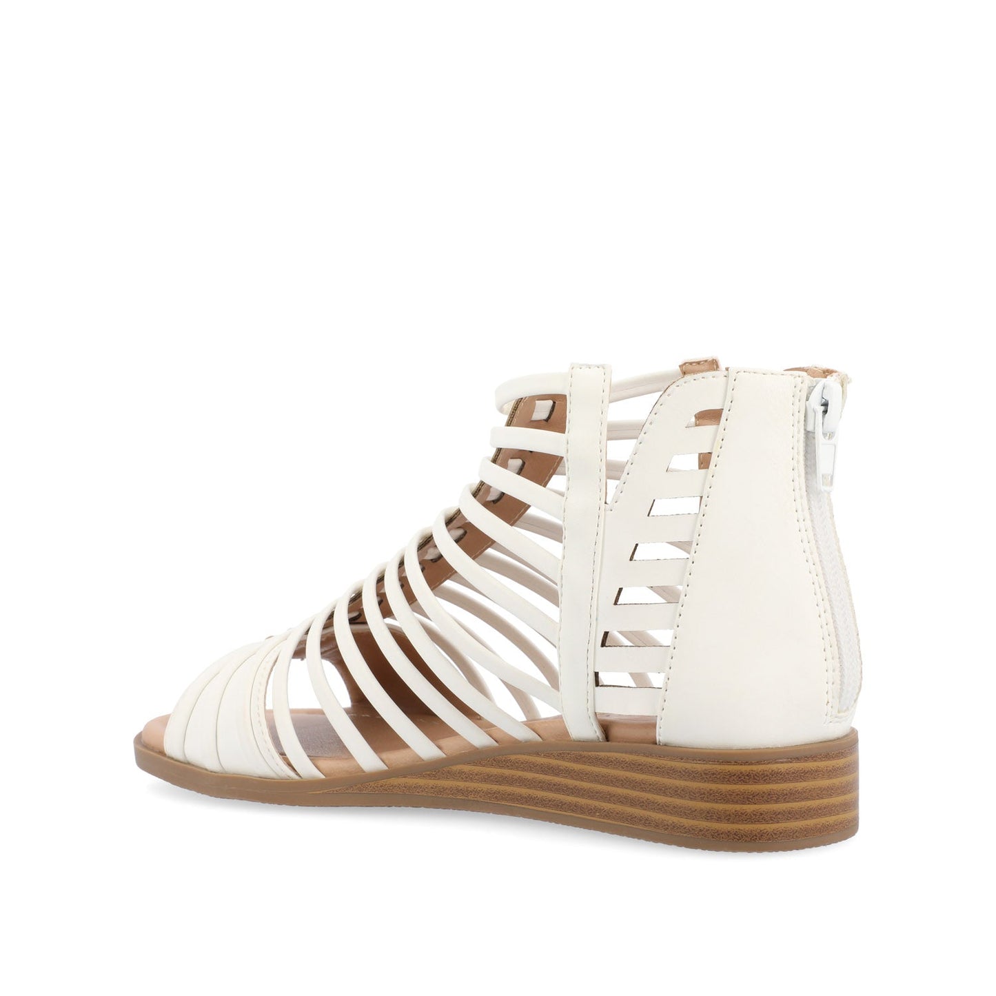 Journee DELILAH GLADIATOR SANDALS IN VEGAN LEATHER - White