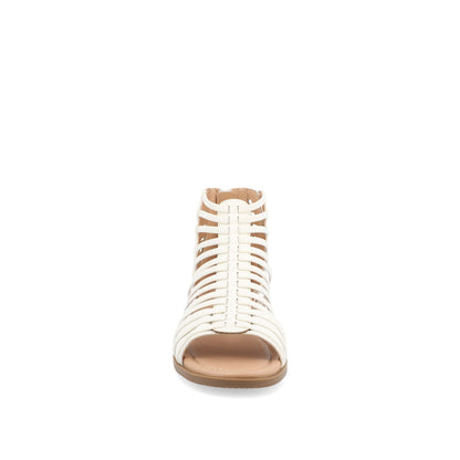 Journee DELILAH GLADIATOR SANDALS IN VEGAN LEATHER - White