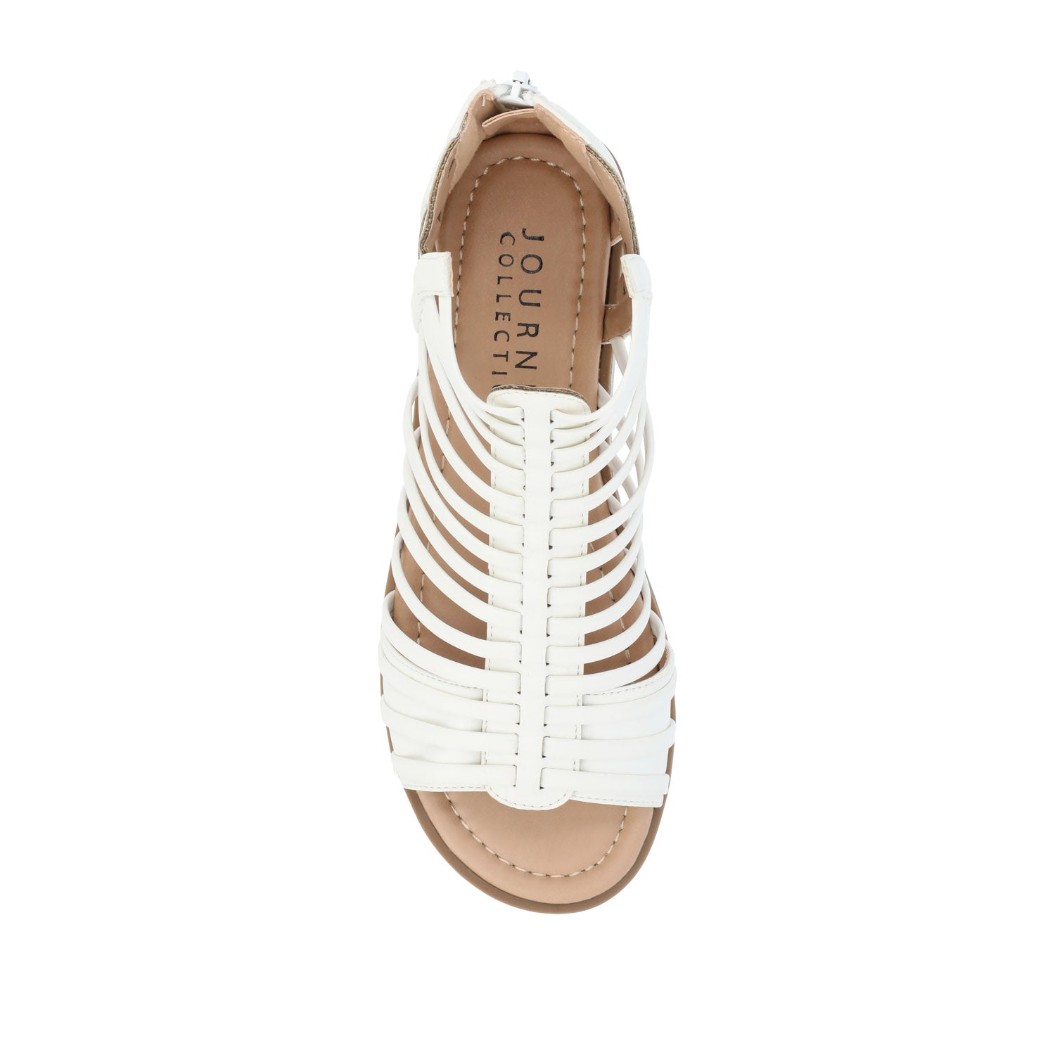 Journee DELILAH GLADIATOR SANDALS IN VEGAN LEATHER - White