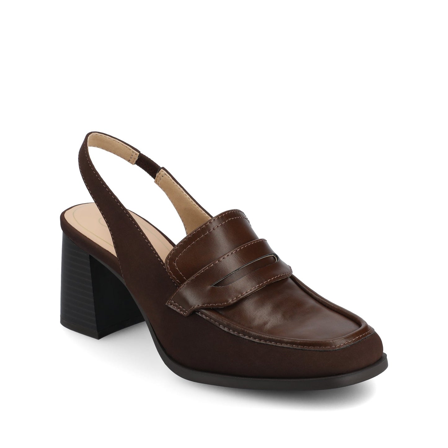 Journee HENRIKA MOC TOE PUMPS - Chocolate