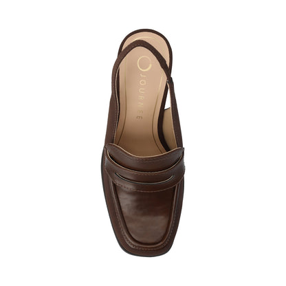 Journee HENRIKA MOC TOE PUMPS - Chocolate