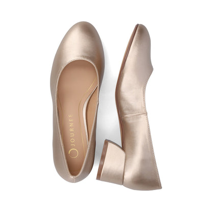 Journee SAAR II LOW PUMP HEELS IN PATENT - Gold PU