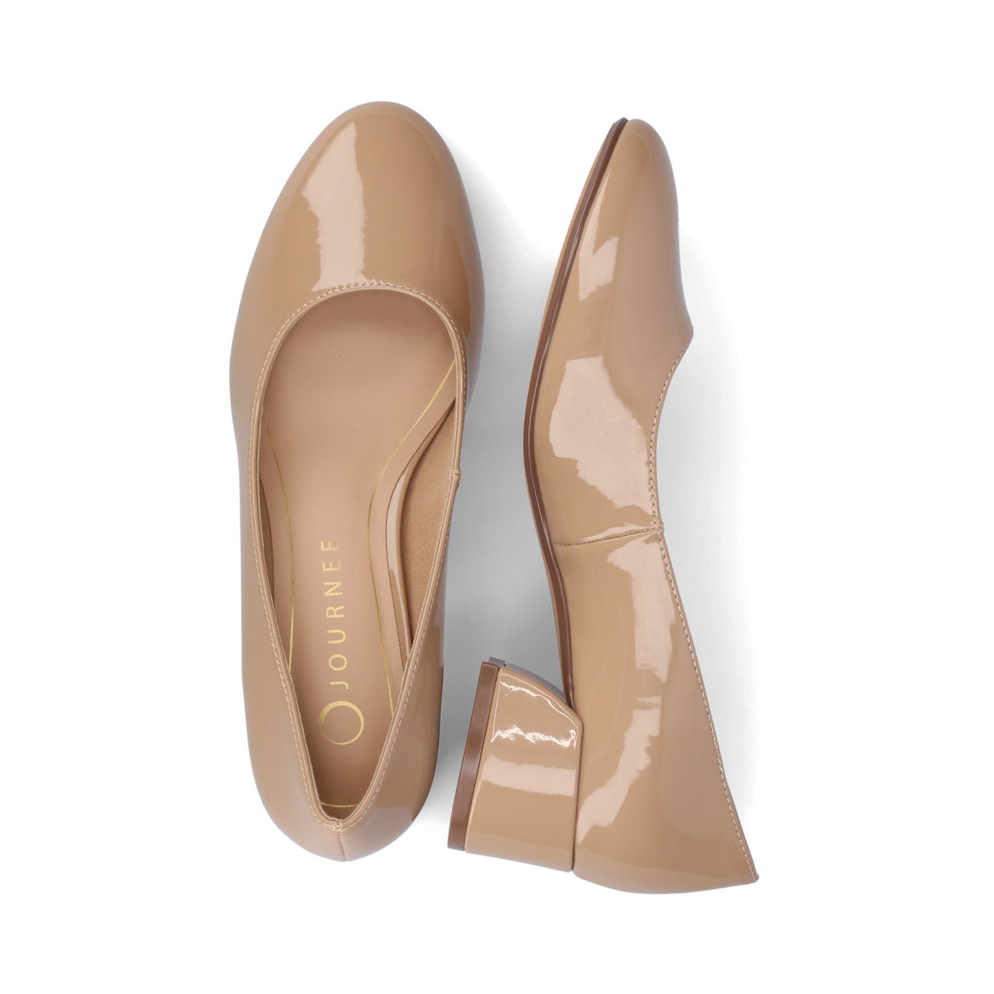 Journee SAAR II LOW PUMP HEELS IN PATENT - Nude Patent