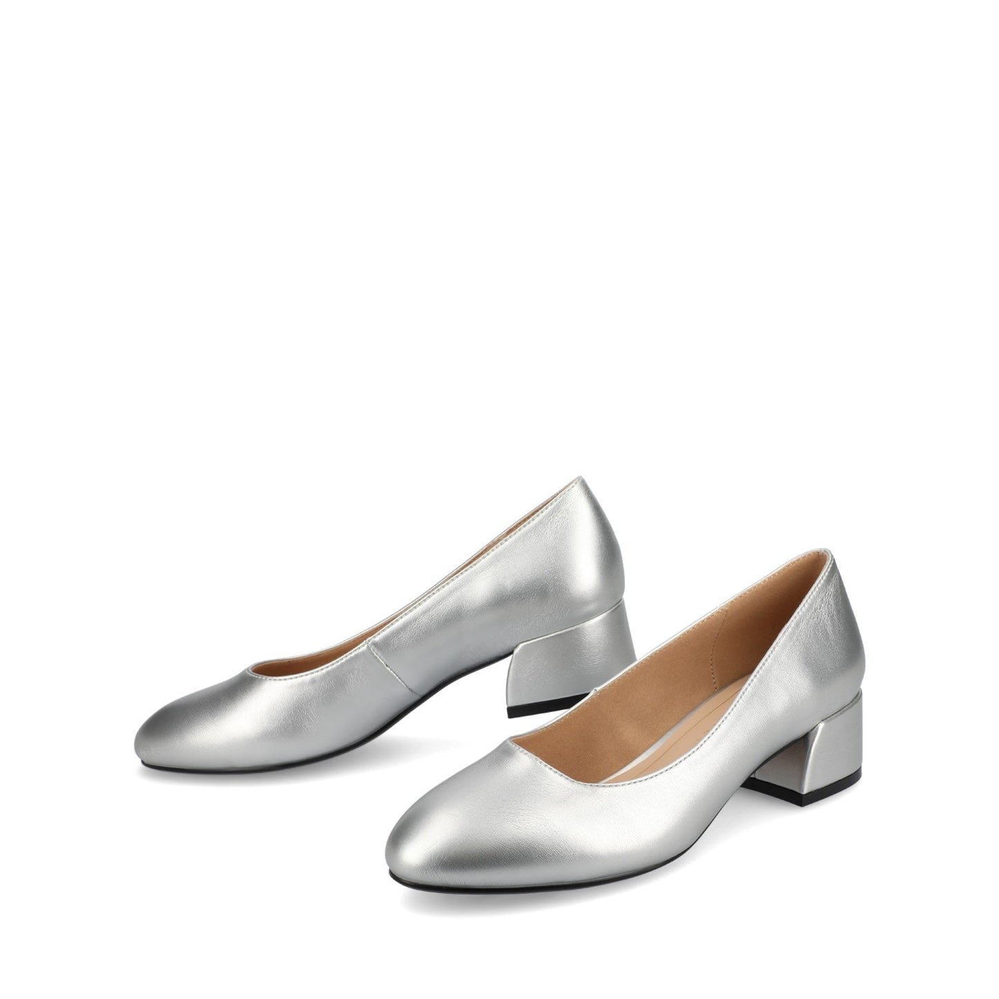 Journee SAAR II LOW PUMP HEELS IN PATENT - Silver PU
