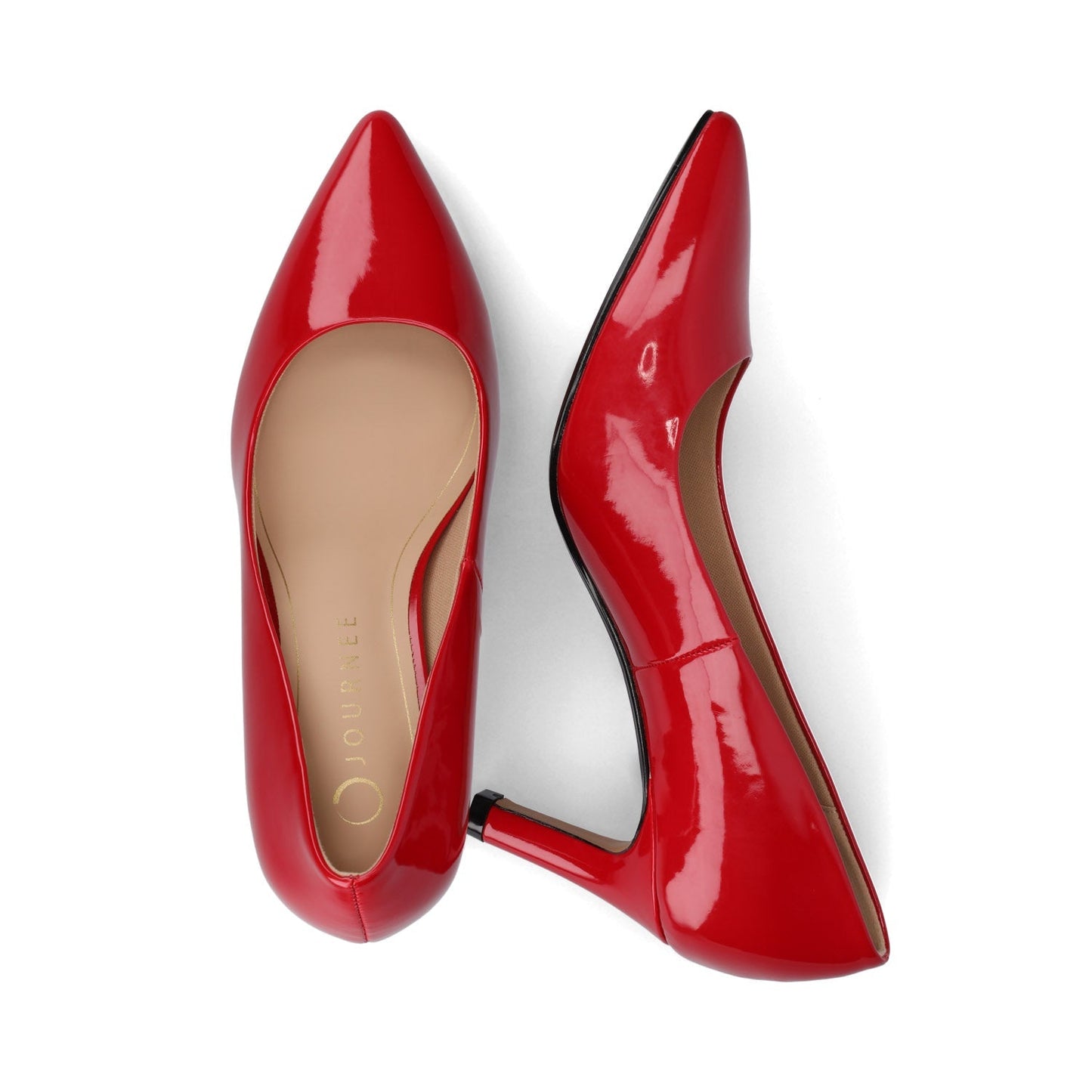 Journee SCYLEE STILETTO PUMP HEELS IN PATENT - Red Patent