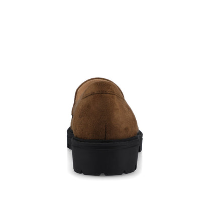 Journee ERIKA SLIP ON LOAFER - Chocolate Faux Suede