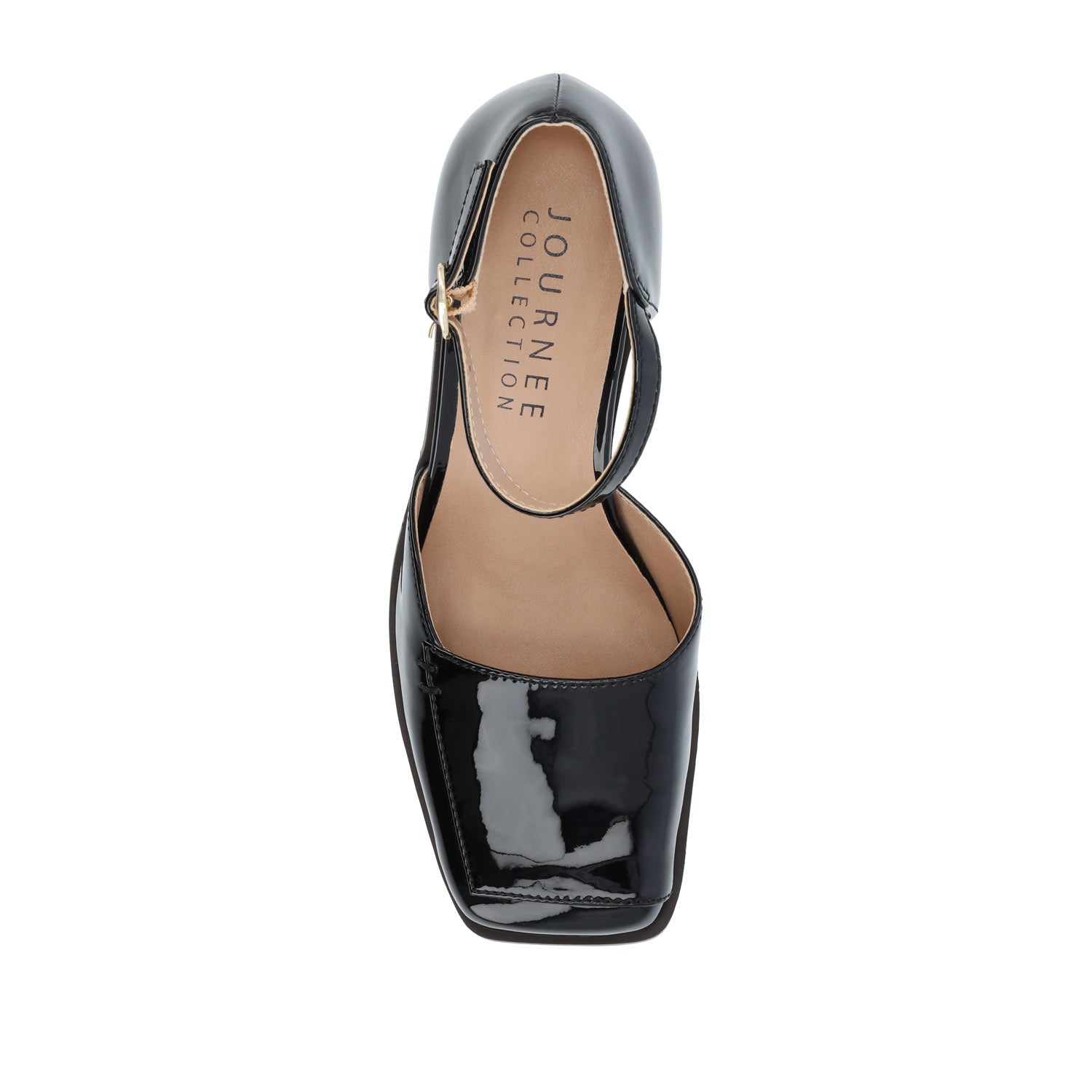 Journee EVANGELINE BLOCK D'ORSAY HEELS IN PATENT - Patent Black