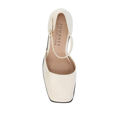 Journee EVANGELINE D'ORSAY HEELS IN VEGAN LEATHER - Beige PU