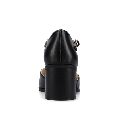 Journee EVANGELINE D'ORSAY HEELS IN VEGAN LEATHER - Black PU