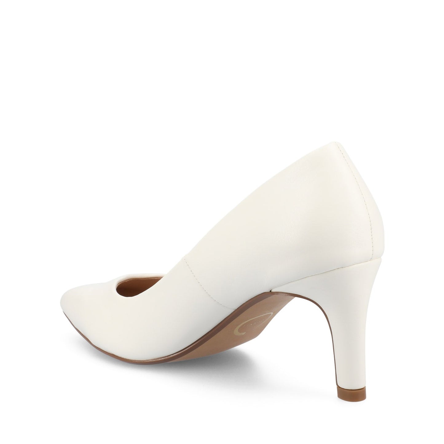 Journee SCYLEE STILETTO PUMP HEELS IN VEGAN LEATHER - White PU