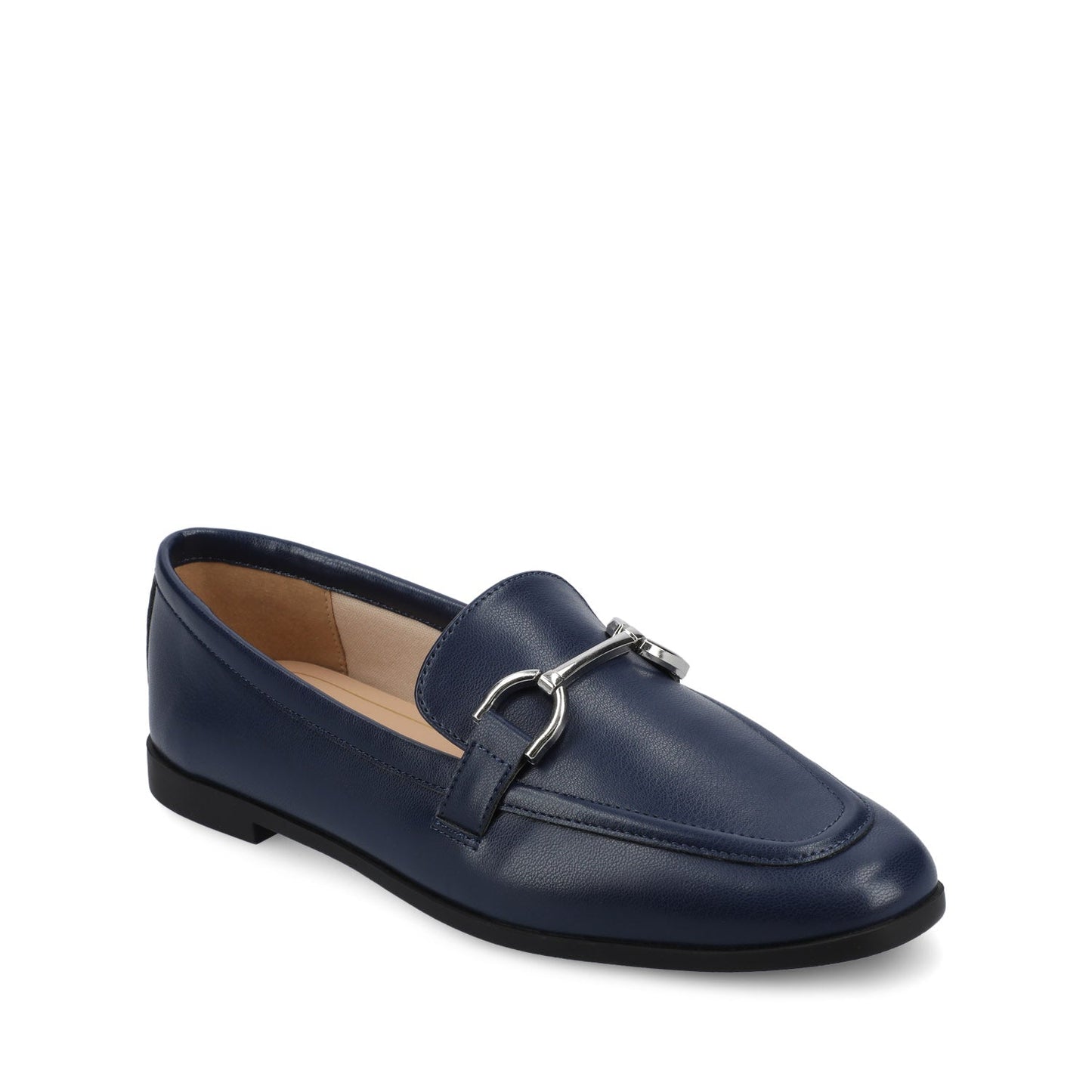 Journee MIZZA LOAFER FLATS IN VEGAN LEATHER - Navy PU