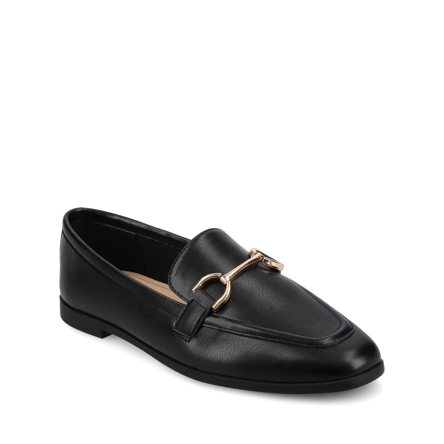 Journee MIZZA LOAFER FLATS IN VEGAN LEATHER - Black PU