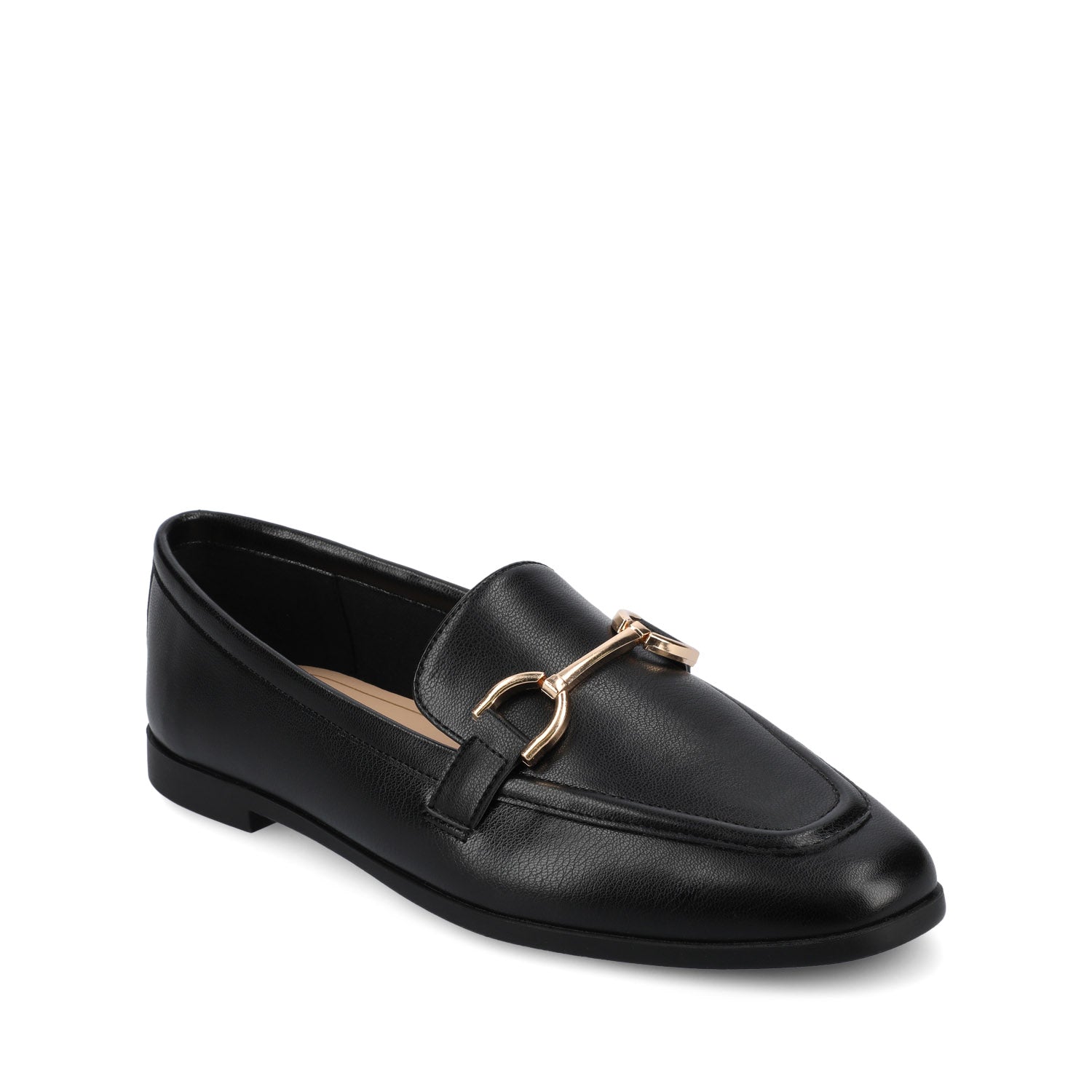 Journee MIZZA LOAFER FLATS IN VEGAN LEATHER - Black PU
