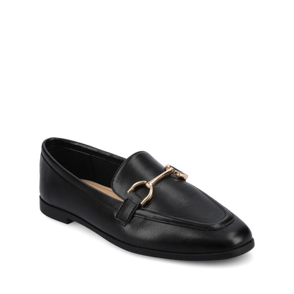 Journee MIZZA LOAFER FLATS IN VEGAN LEATHER - Black PU