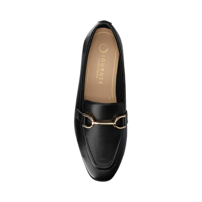 Journee MIZZA LOAFER FLATS IN VEGAN LEATHER - Black PU