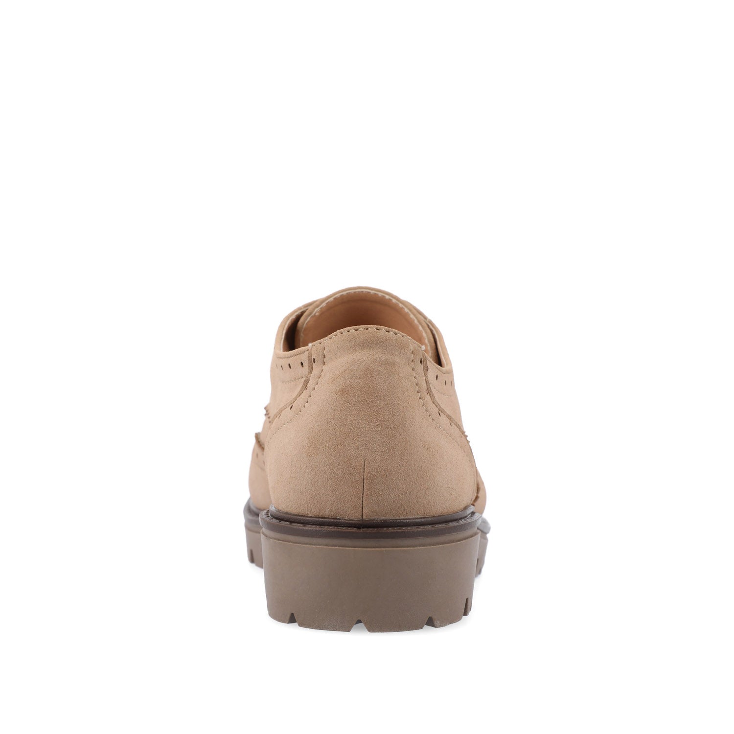 Journee CLAUDIYA OXFORD LOAFER FLAT IN FAUX SUEDE - Taupe Suede