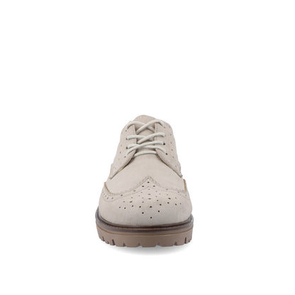 Journee CLAUDIYA OXFORD LOAFER FLAT IN FAUX SUEDE - Grey Faux Suede