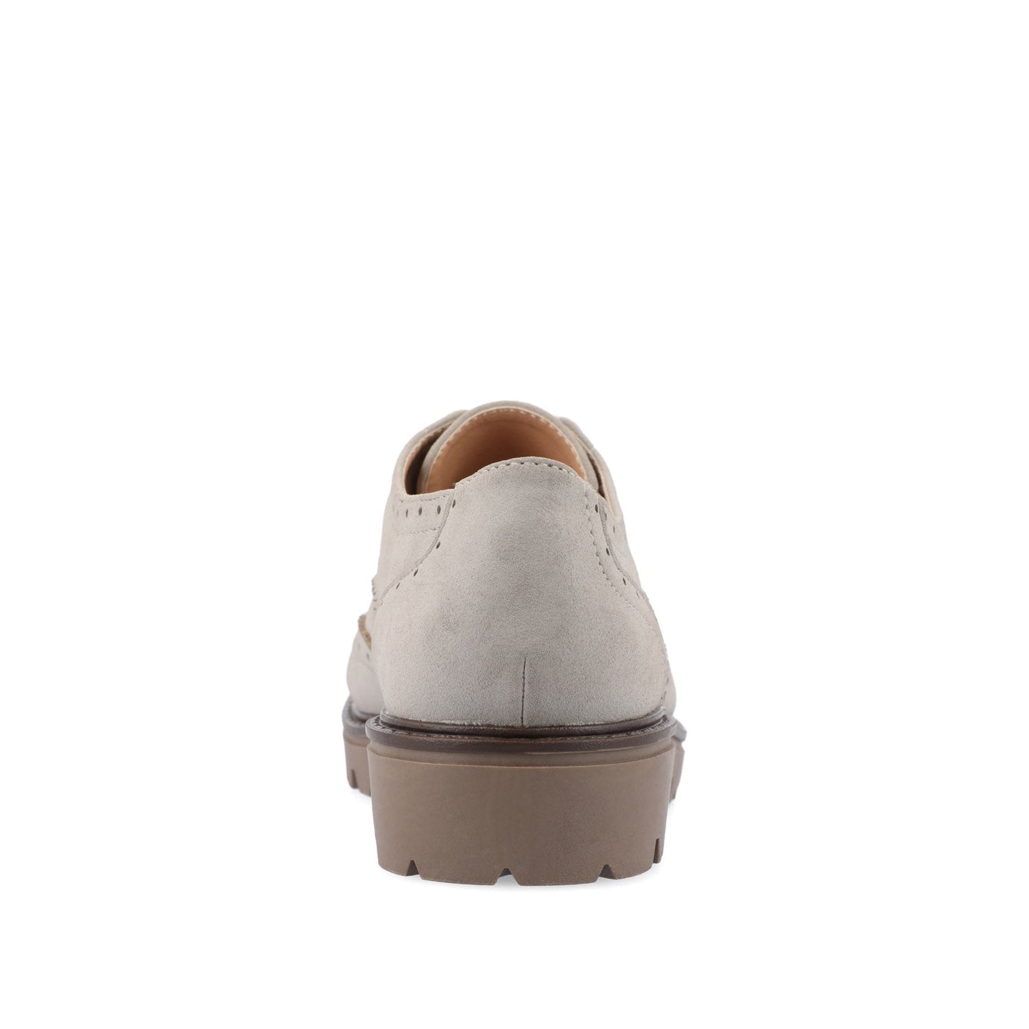Journee CLAUDIYA OXFORD LOAFER FLAT IN FAUX SUEDE - Grey Faux Suede