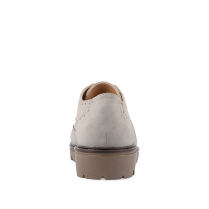 Journee CLAUDIYA OXFORD LOAFER FLAT IN FAUX SUEDE - Grey Faux Suede