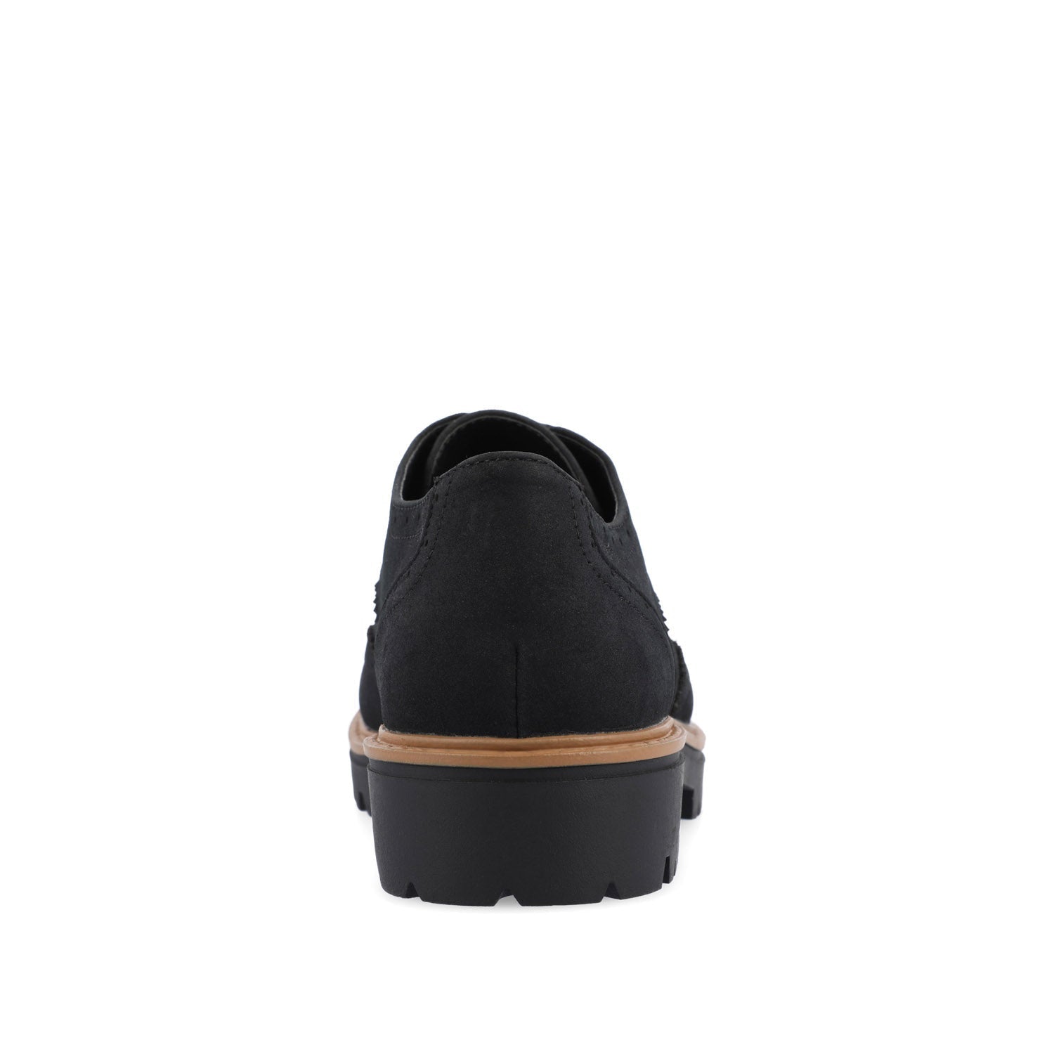 Journee CLAUDIYA OXFORD LOAFER FLAT IN FAUX SUEDE - Black Faux Suede