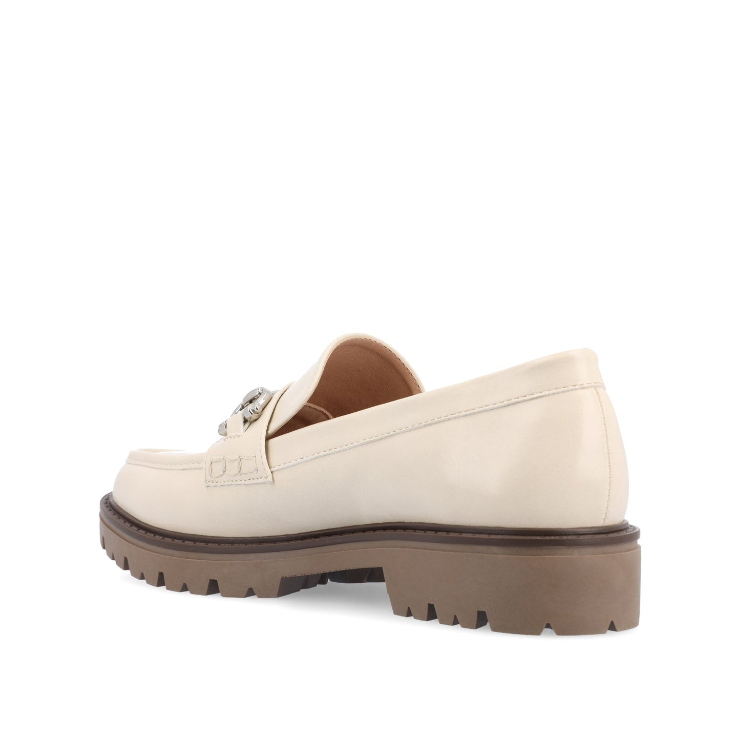 Journee JESSAMEY HORSE BIT LOAFER FLATS - Off White Vegan Leather