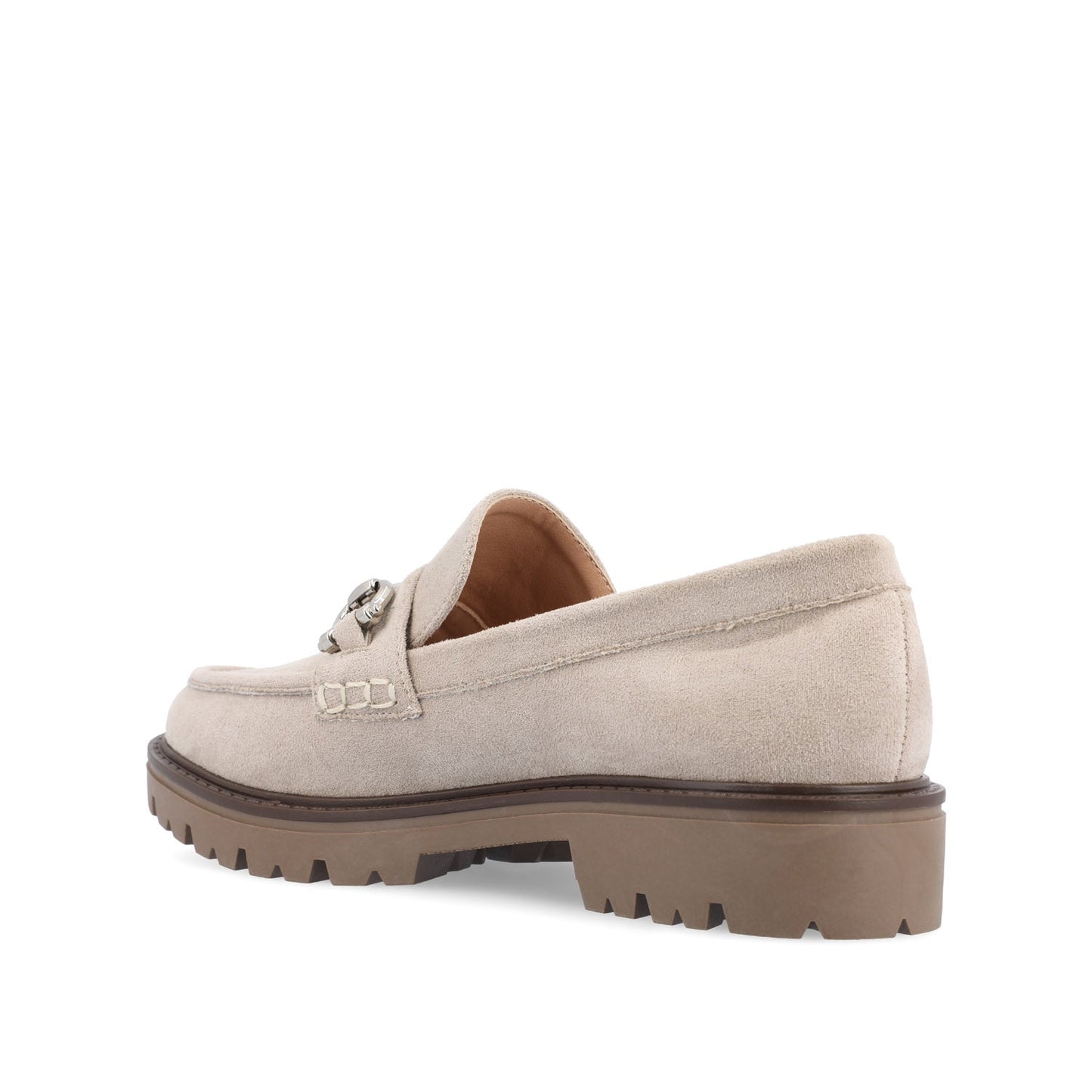 Journee JESSAMEY HORSE BIT LOAFER FLATS - Grey Faux Suede