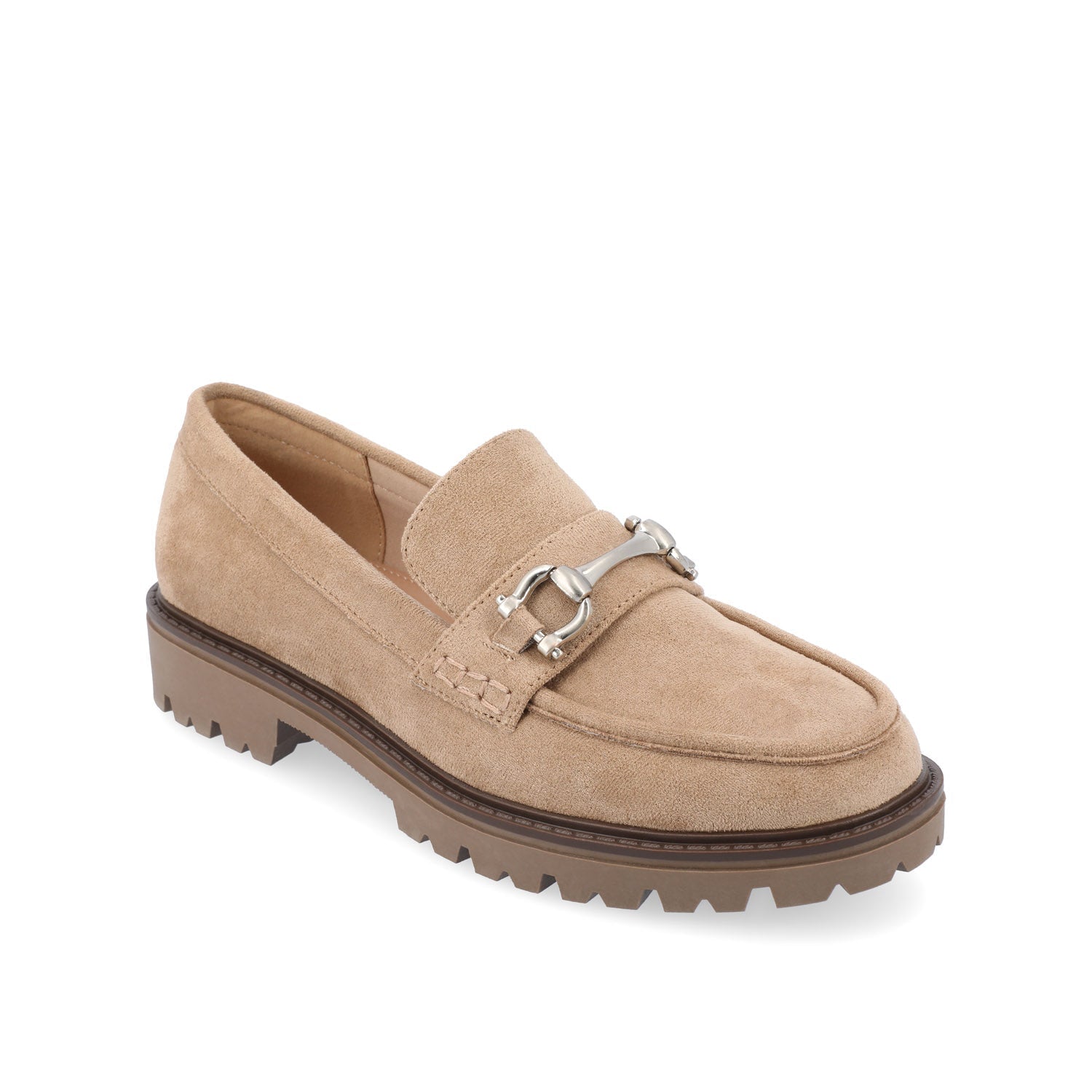 Journee JESSAMEY HORSE BIT LOAFER FLATS - Taupe Suede