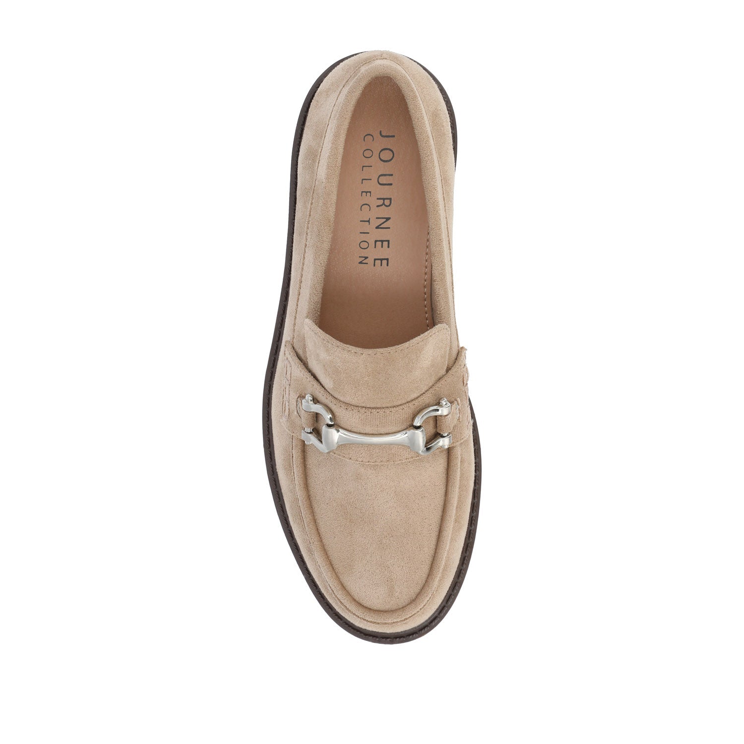 Journee JESSAMEY HORSE BIT LOAFER FLATS - Taupe Suede