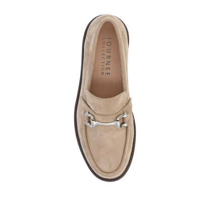 Journee JESSAMEY HORSE BIT LOAFER FLATS - Taupe Suede