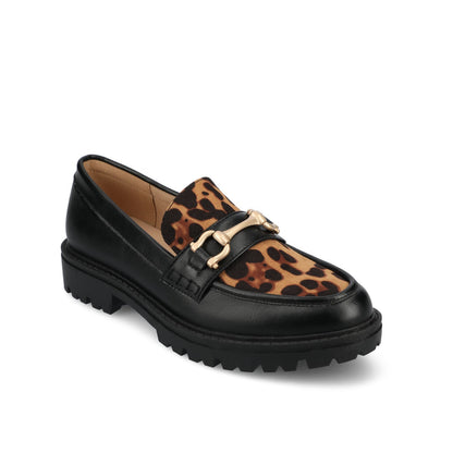 Journee JESSAMEY HORSE BIT LOAFER FLATS - Leopard Faux