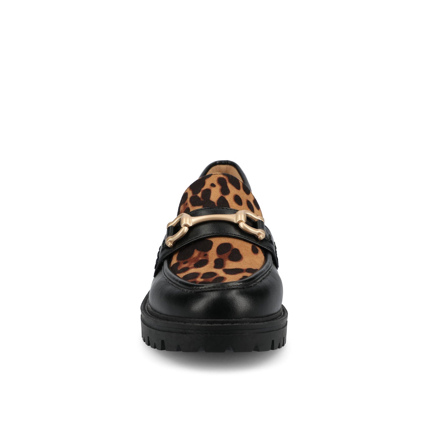 Journee JESSAMEY HORSE BIT LOAFER FLATS - Leopard Faux