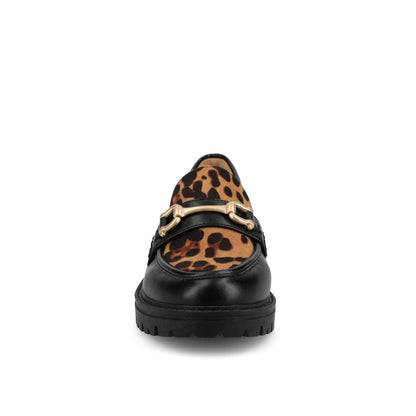 Journee JESSAMEY HORSE BIT LOAFER FLATS - Leopard Faux